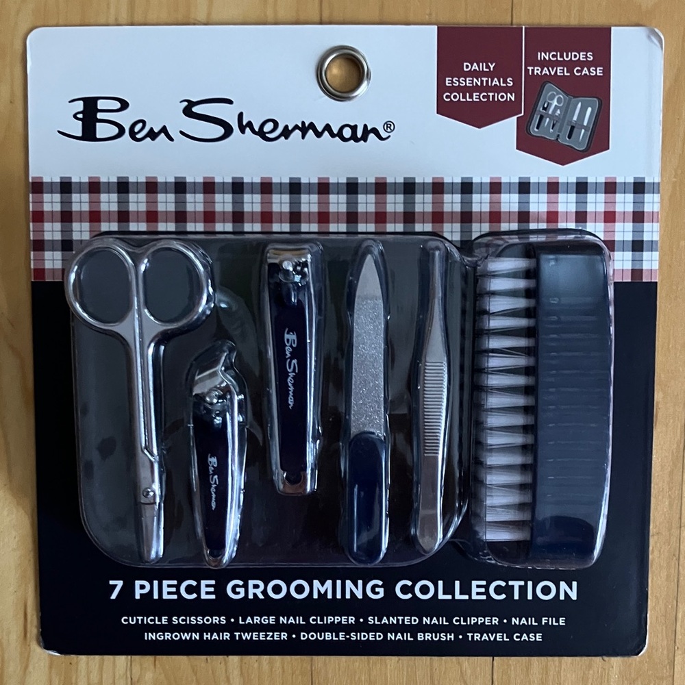 2/$20 NEW Ben Sherman 7-piece grooming kit nail clippers scissors file brush